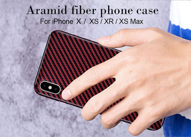 iPhone X roter glatter Endaramidfaser-Telefon-Kasten