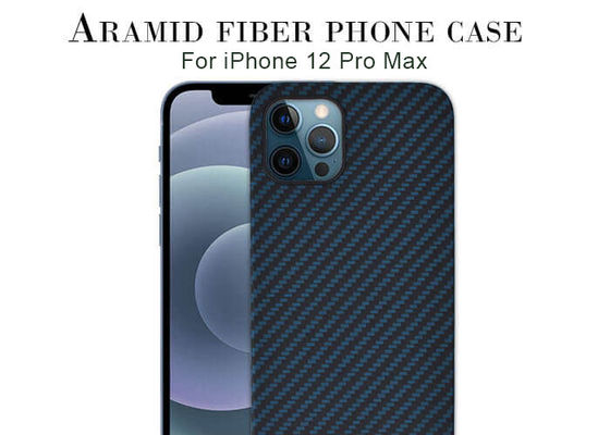 Verkratzen Sie beständigen Matte Surface Blue-iPhone 12 Aramid-Kohlenstoff-Faser-Kasten