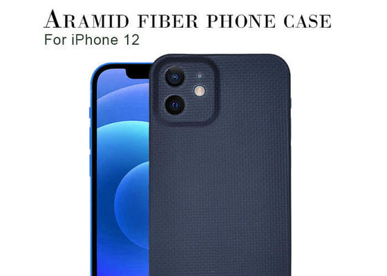 Einfache Gewebebeschaffenheit blauer Aramid-Kohlenstoff-Faser-Kasten für iPhone 12