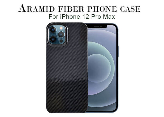 Glatter schwarzer Kohlenstoff-Aramidfaser iPhone Oberflächenkasten für iPhone 12 Promaximales