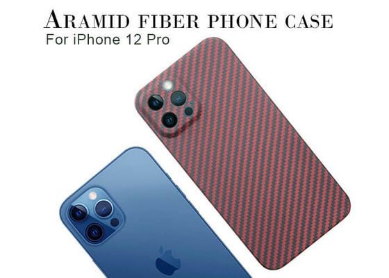 Kamera-Volldeckungs-Schutz-roter Aramidfaser-Kasten für iPhone 12 Prokohlenstoff-Kasten