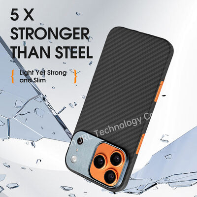 Customized Metal Frame Ultra Thin Aramid Carbon Fiber Mobile Cover für das iPhone 17 Pro