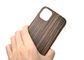 Antifingerabdruckiphone 11 gravierte Ebony Wood Phone Case